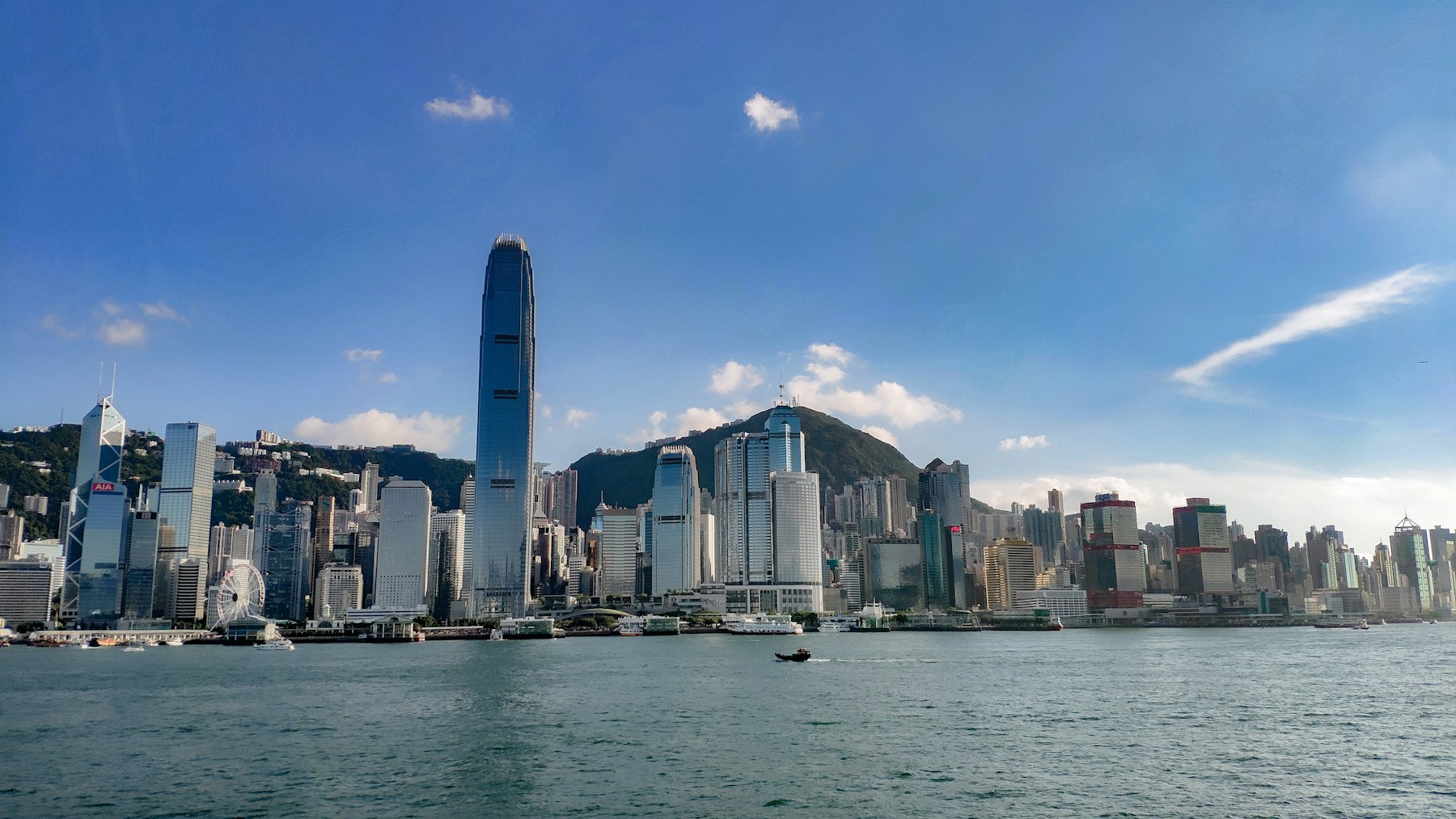 香港中环天际线与维多利亚港